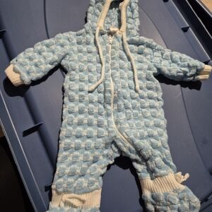 VINTAGE Cozy Blue and White Newborn Sleeper
